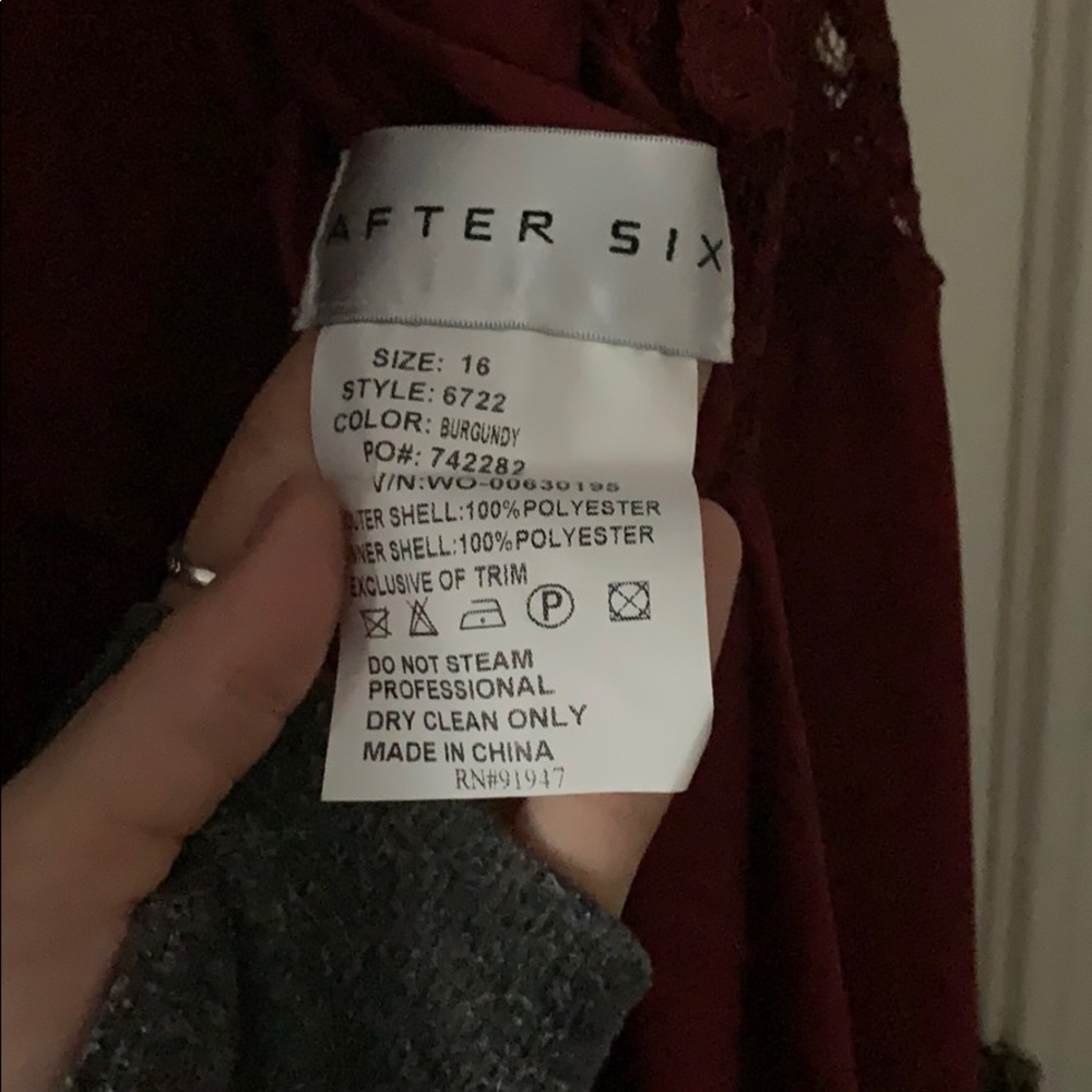 COPY - After Six Burgundy Bridesmaid Dress - Picture 7 of 8
